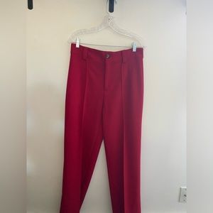 Zara High Waisted Red Dress Pants